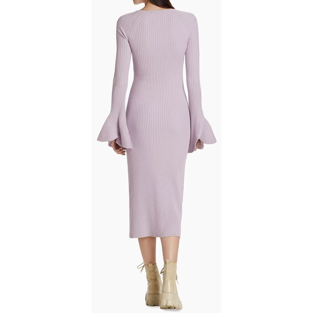 Proenza Schouler Rib-Knit Fluted Sweaterdress in Lavender NWT Size Medium - Picture 5 of 12